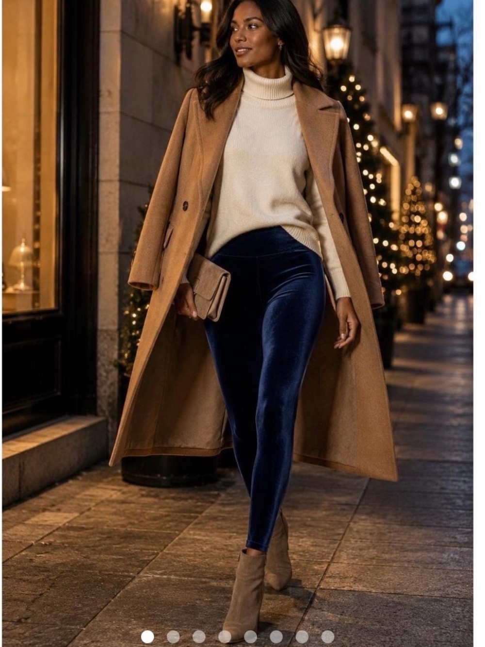 SPANX Velvet High-Rise Leggings - Navy Blue